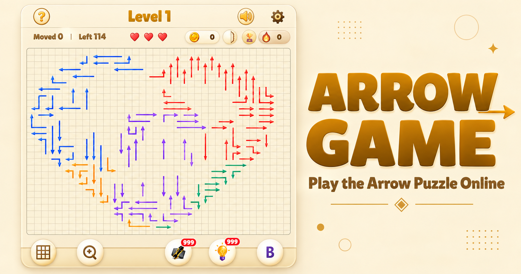 Arrow Game, as it opens in a browser tab